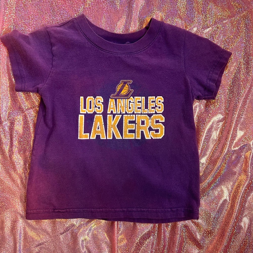 Vintage NBA Los Angeles Lakers Purple Yellow Short Sleeve Tee 4t Toddler